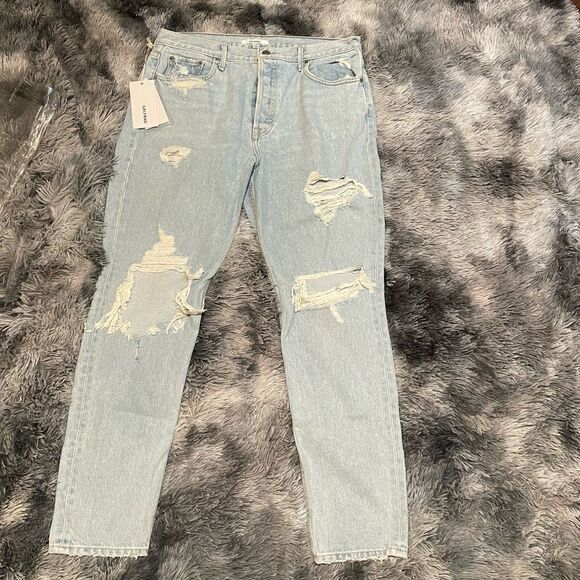 NWT! GRLFRND Karolina High-rise Button Fly Distressed Skinny Long Jean In Jaggar - Picture 4 of 8